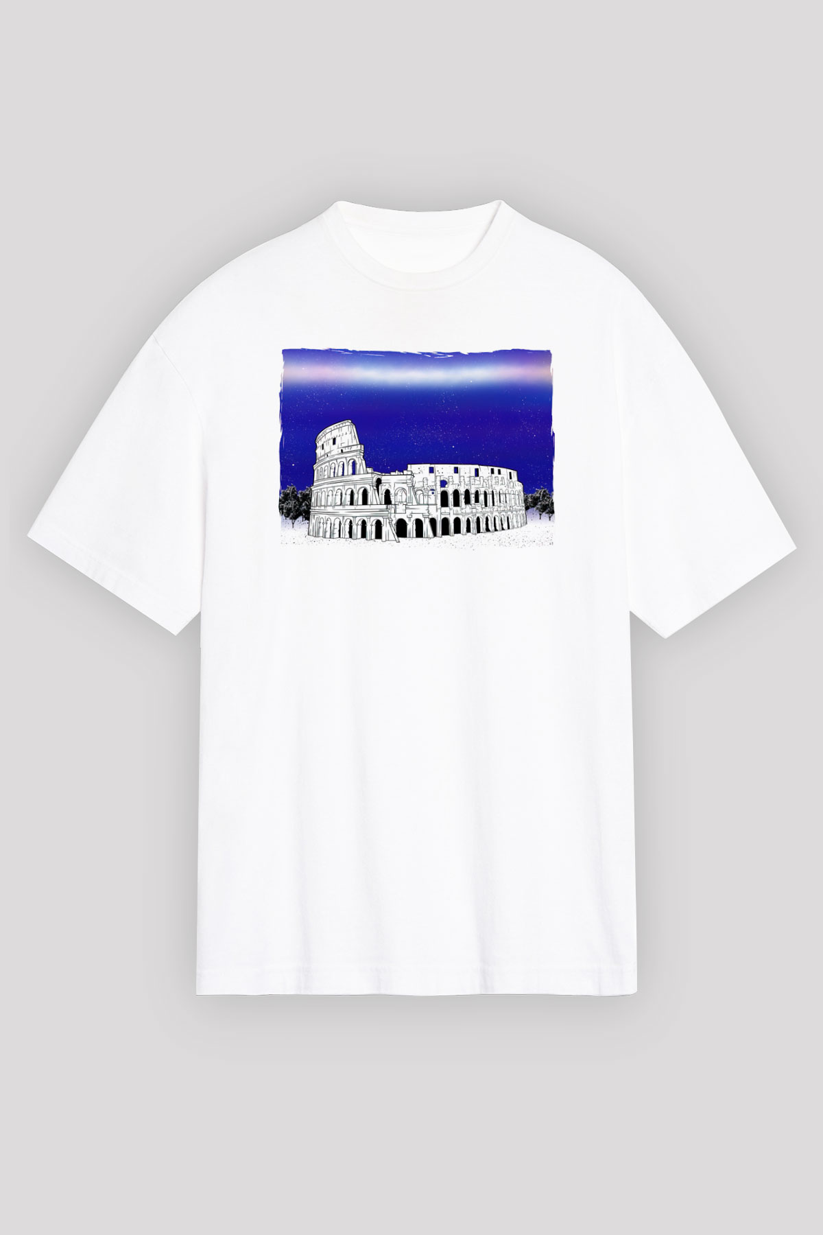 Kolezyum Beyaz Unisex Tişört T-Shirt - TişörtFabrikası