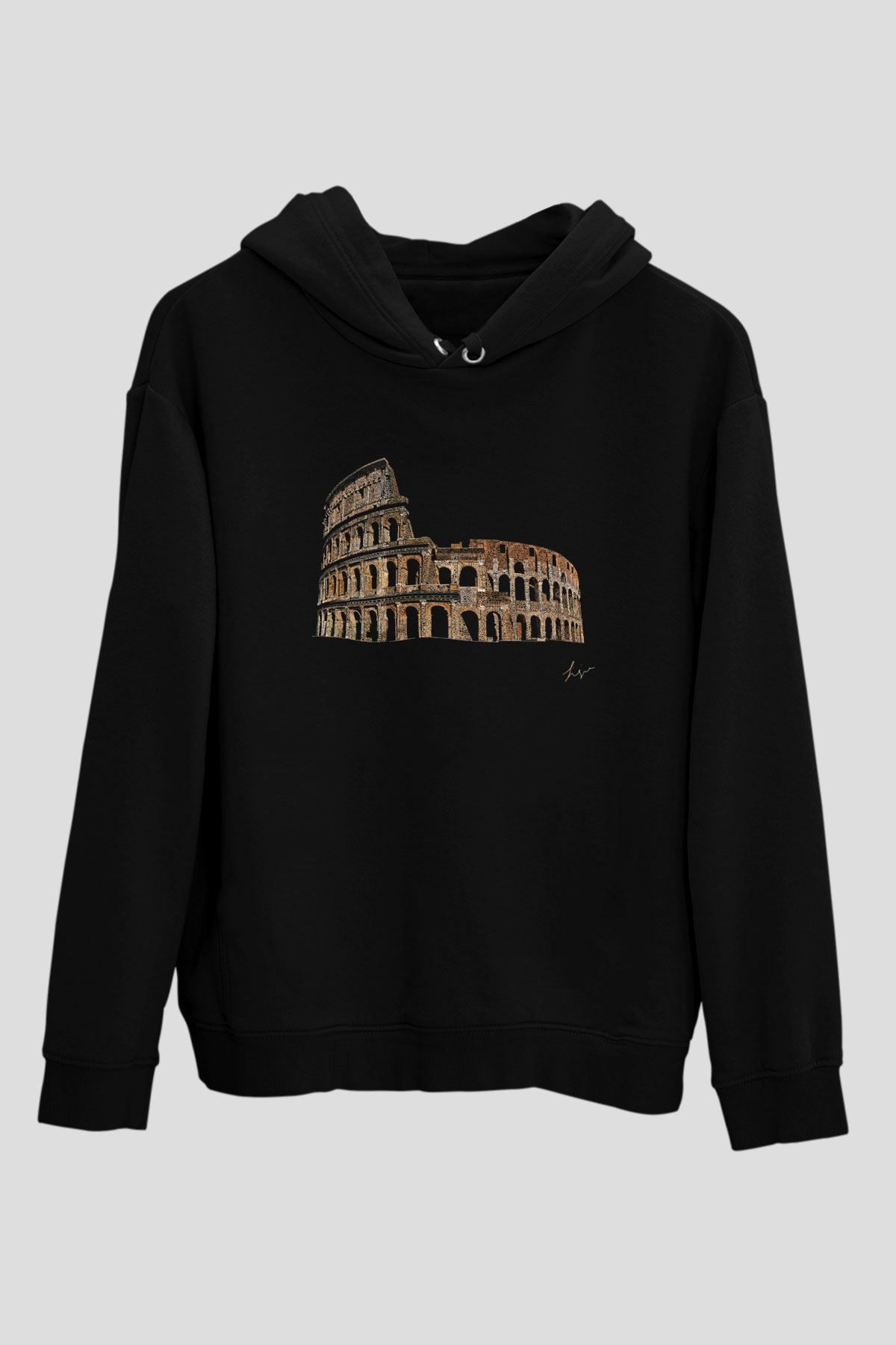 Kolezyum Siyah Unisex Hoodie