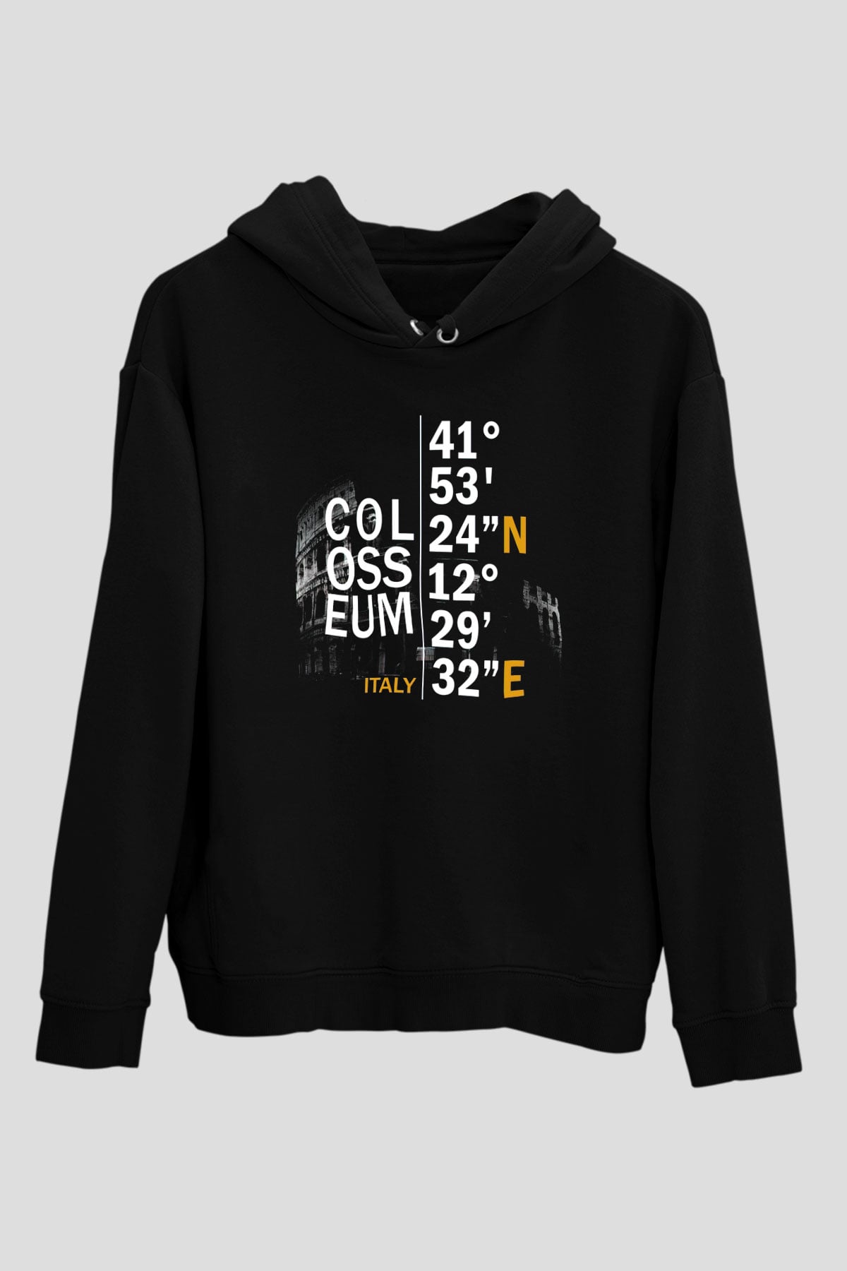 Kolezyum Siyah Unisex Hoodie