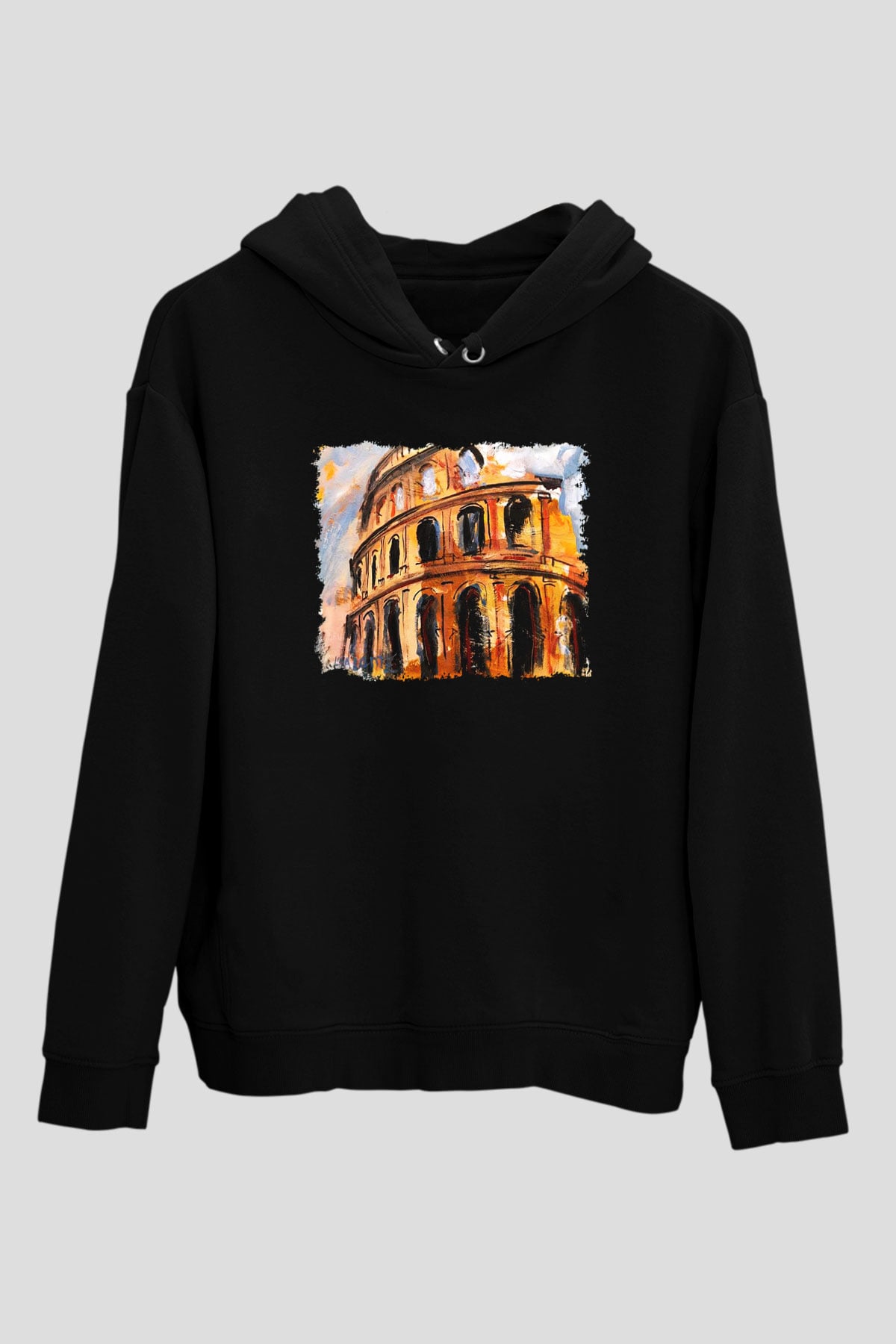 Kolezyum Siyah Unisex Hoodie