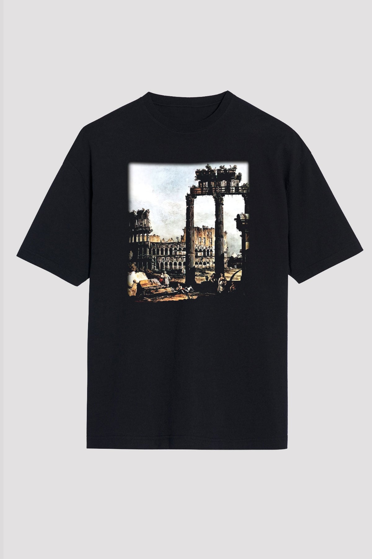 Kolezyum Siyah Unisex Oversize Tişört T-Shirt