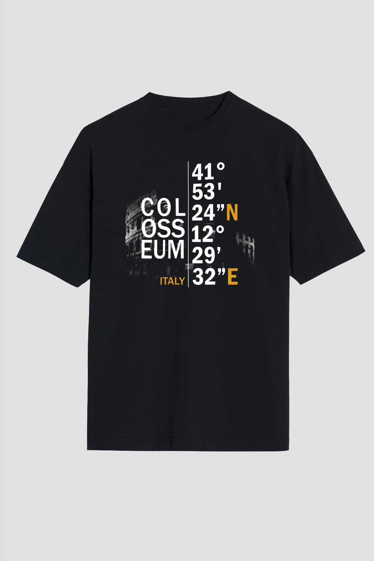 Kolezyum Siyah Unisex Tişört T-Shirt - TişörtFabrikası