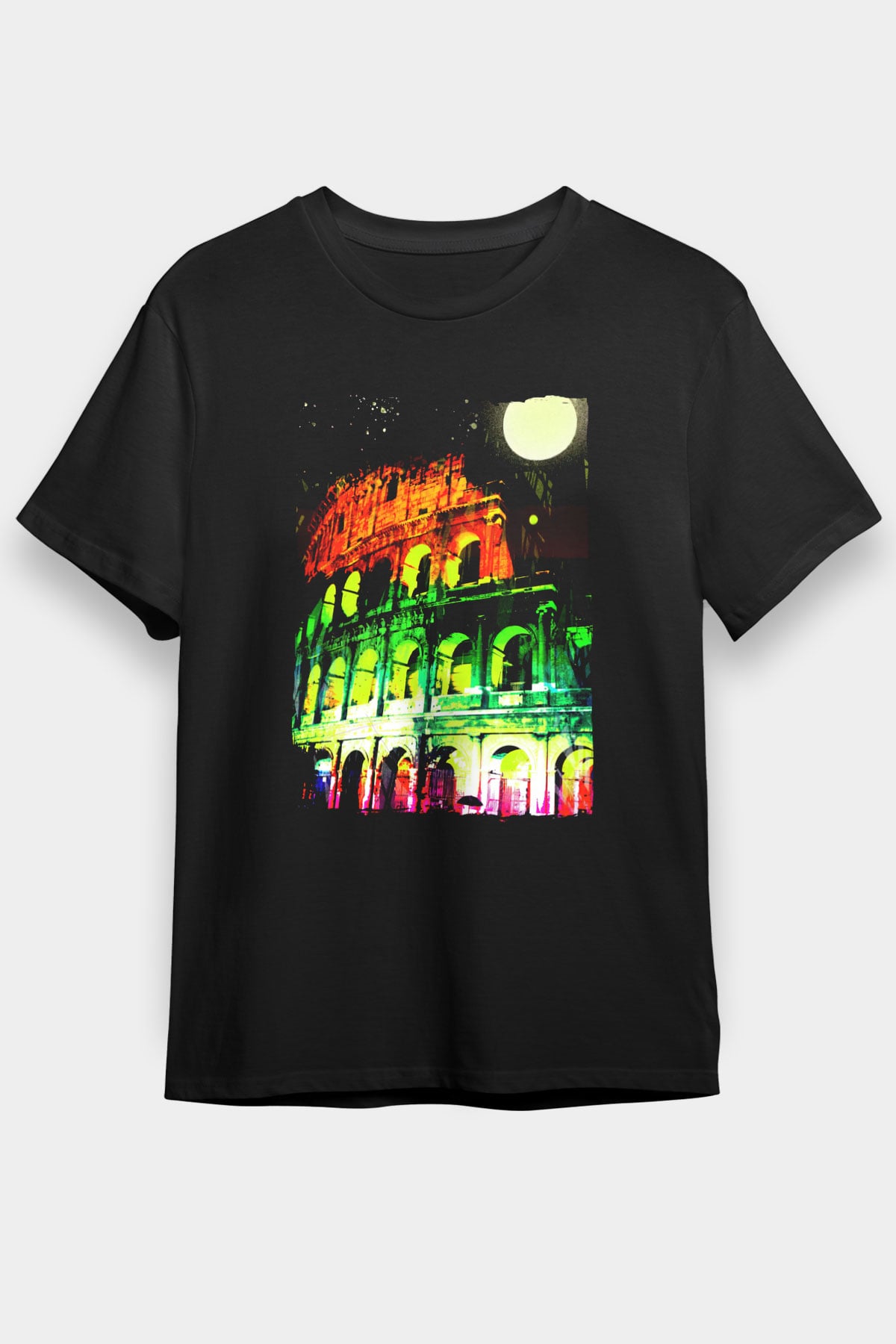 Kolezyum Siyah Unisex Tişört T-Shirt - TişörtFabrikası