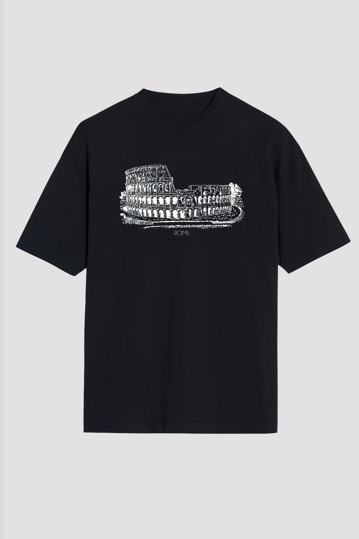 Kolezyum Siyah Unisex Tişört T-Shirt - TişörtFabrikası