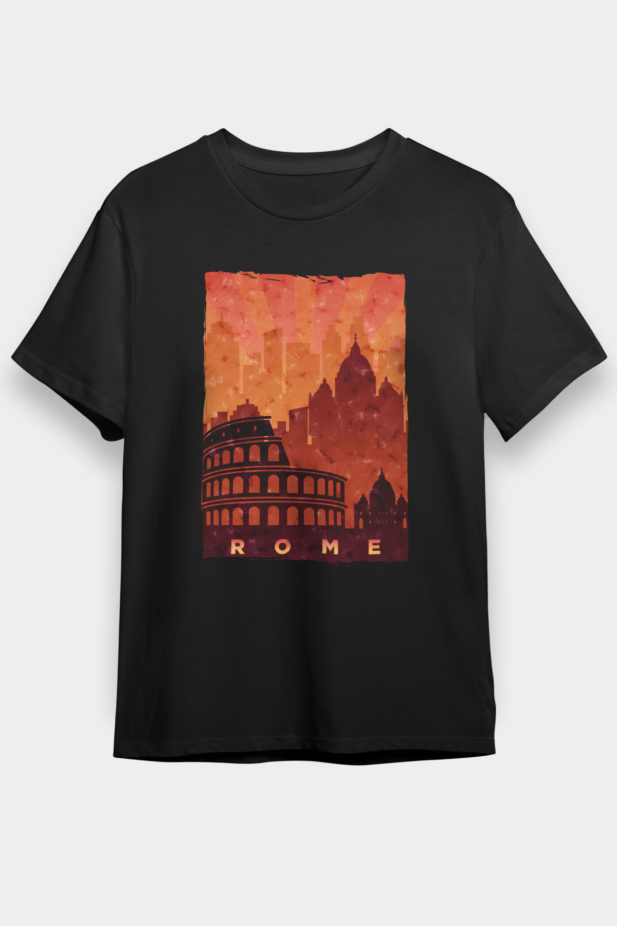 Kolezyum Siyah Unisex Tişört T-Shirt - TişörtFabrikası