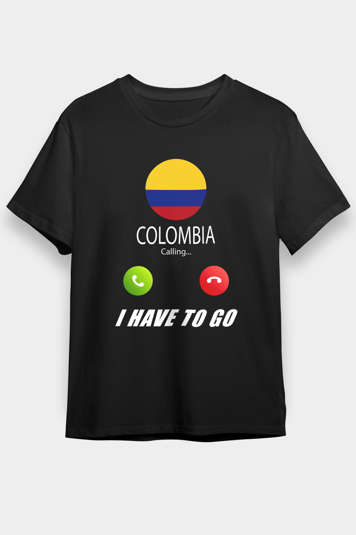 Kolombiya Siyah Unisex Tişört T-Shirt - TişörtFabrikası