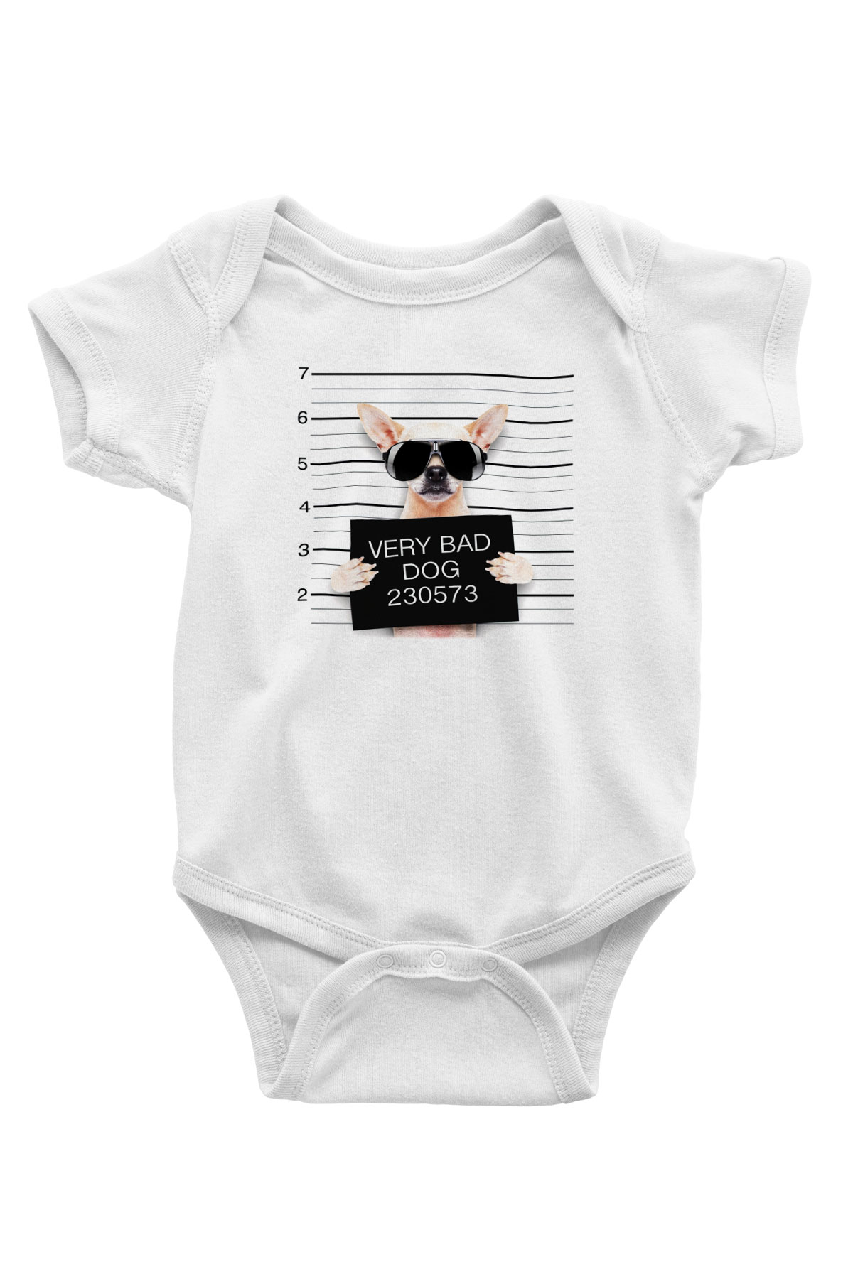 Köpek Baskılı Beyaz Unisex Bebek Body - Zıbın