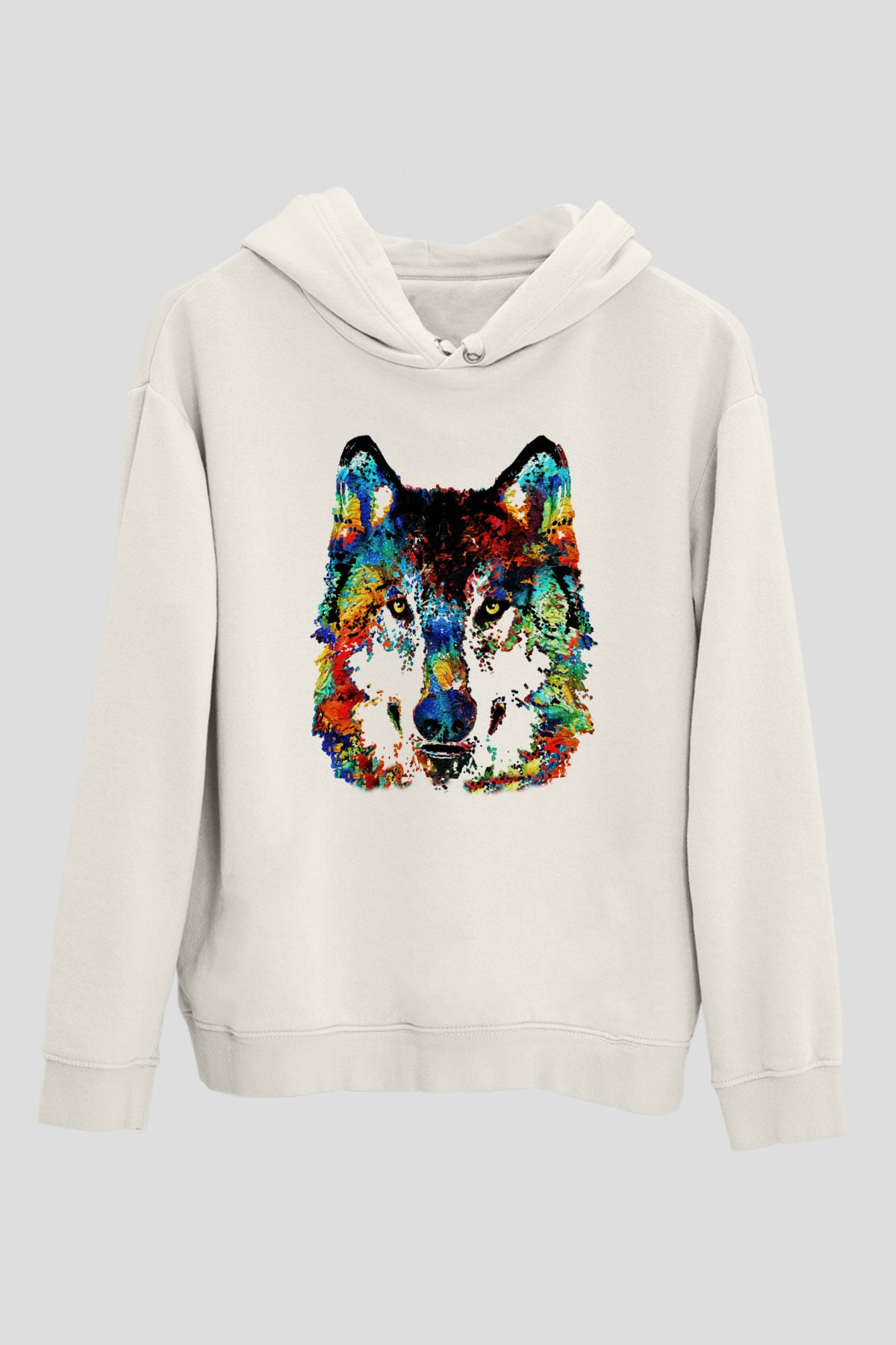 Köpek Beyaz Unisex Kapşonlu Sweatshirt