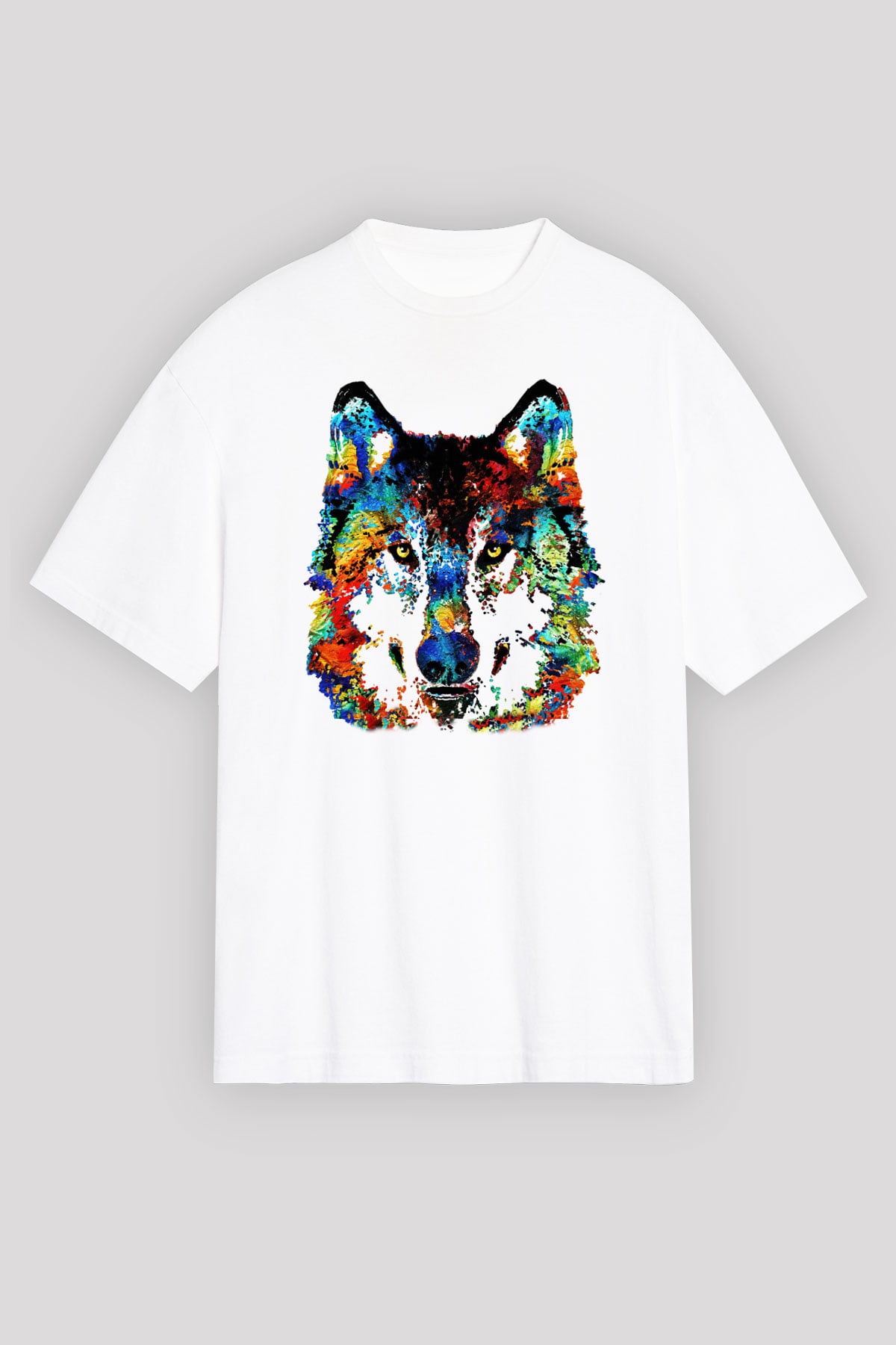 Köpek Beyaz Unisex Oversize Tişört T-Shirt