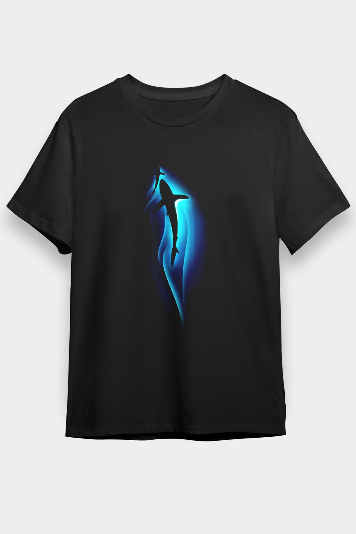 Köpekbalığı Siyah Unisex Tişört T-Shirt - TişörtFabrikası