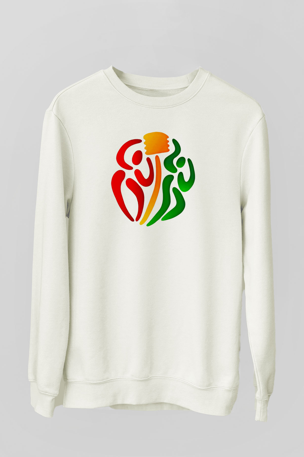 Korfbol Baskılı Unisex Ekru Sweatshirt