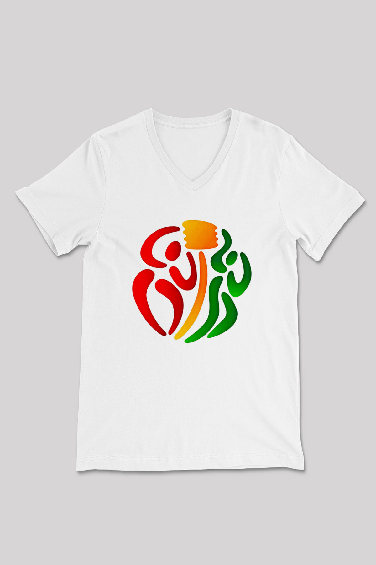 Korfbol Baskılı Unisex V Yaka Tişört - Tshirt