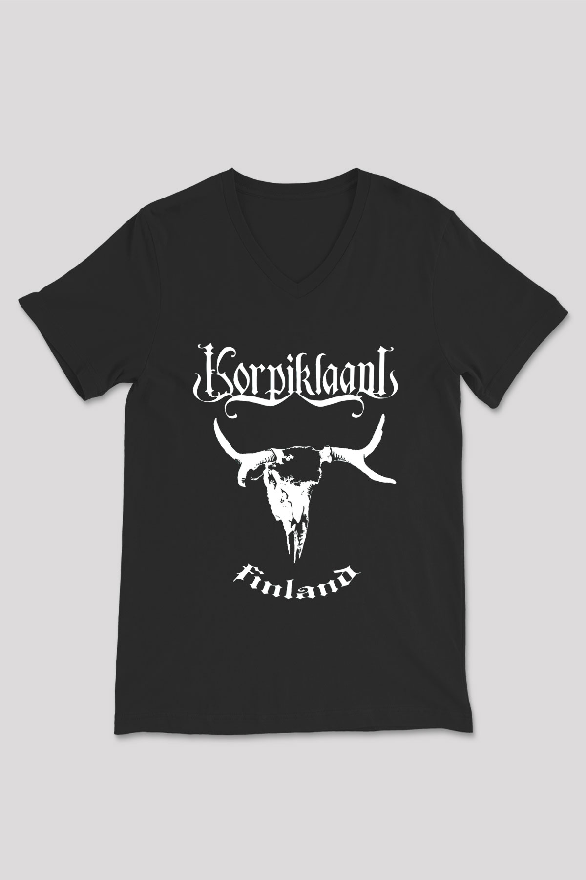 Korpiklaani Siyah Unisex V Yaka Tişört T-Shirt