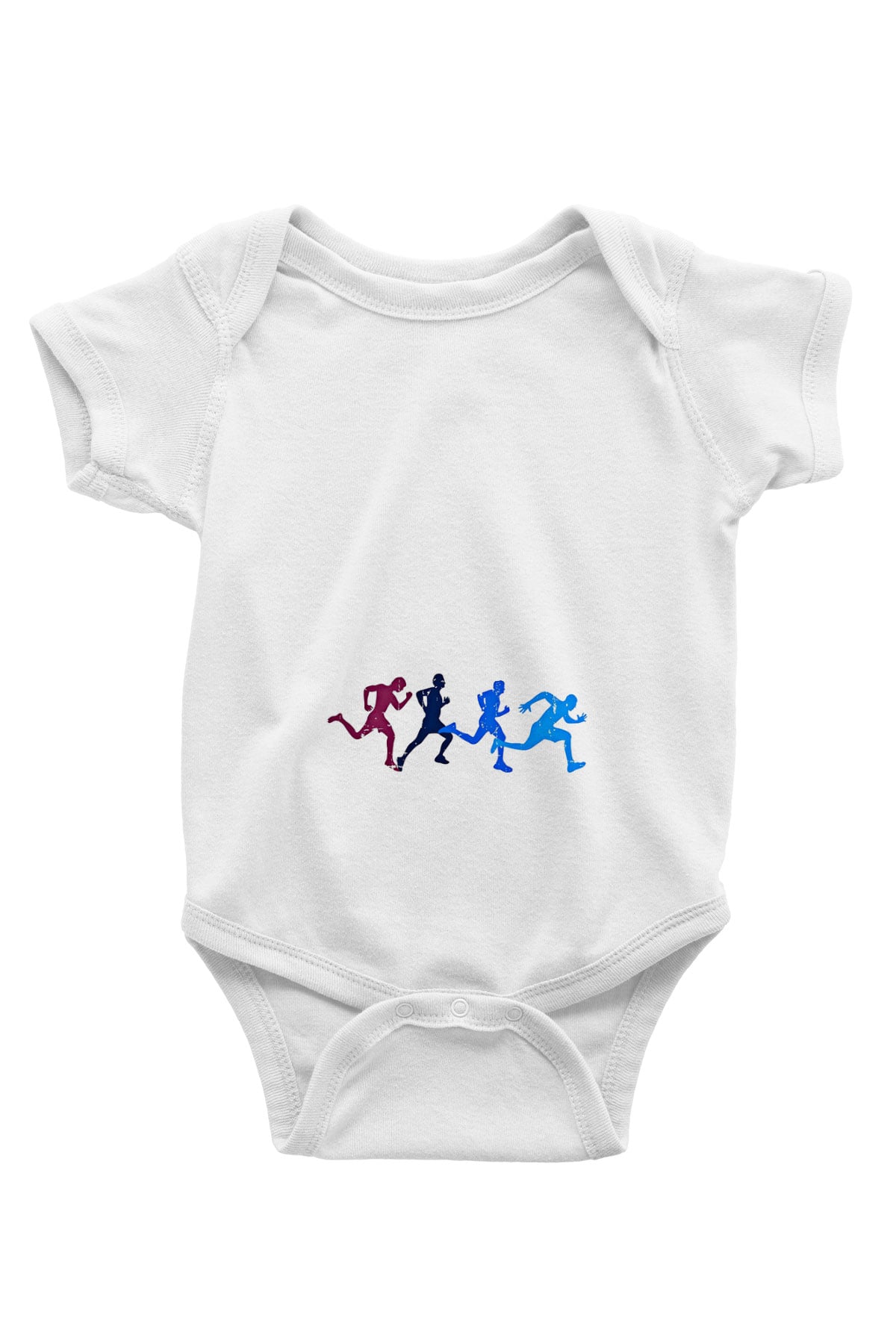 Koşu Baskılı Beyaz Bebek Body - Zıbın