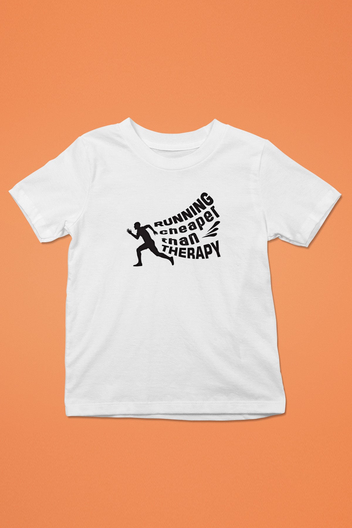 Koşu Baskılı Unisex Beyaz Çocuk Tişört - Tshirt