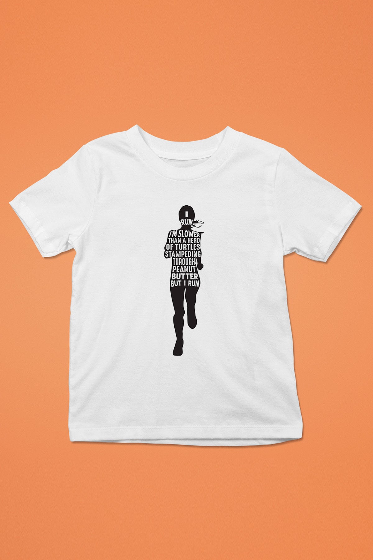 Koşu Baskılı Unisex Beyaz Çocuk Tişört - Tshirt