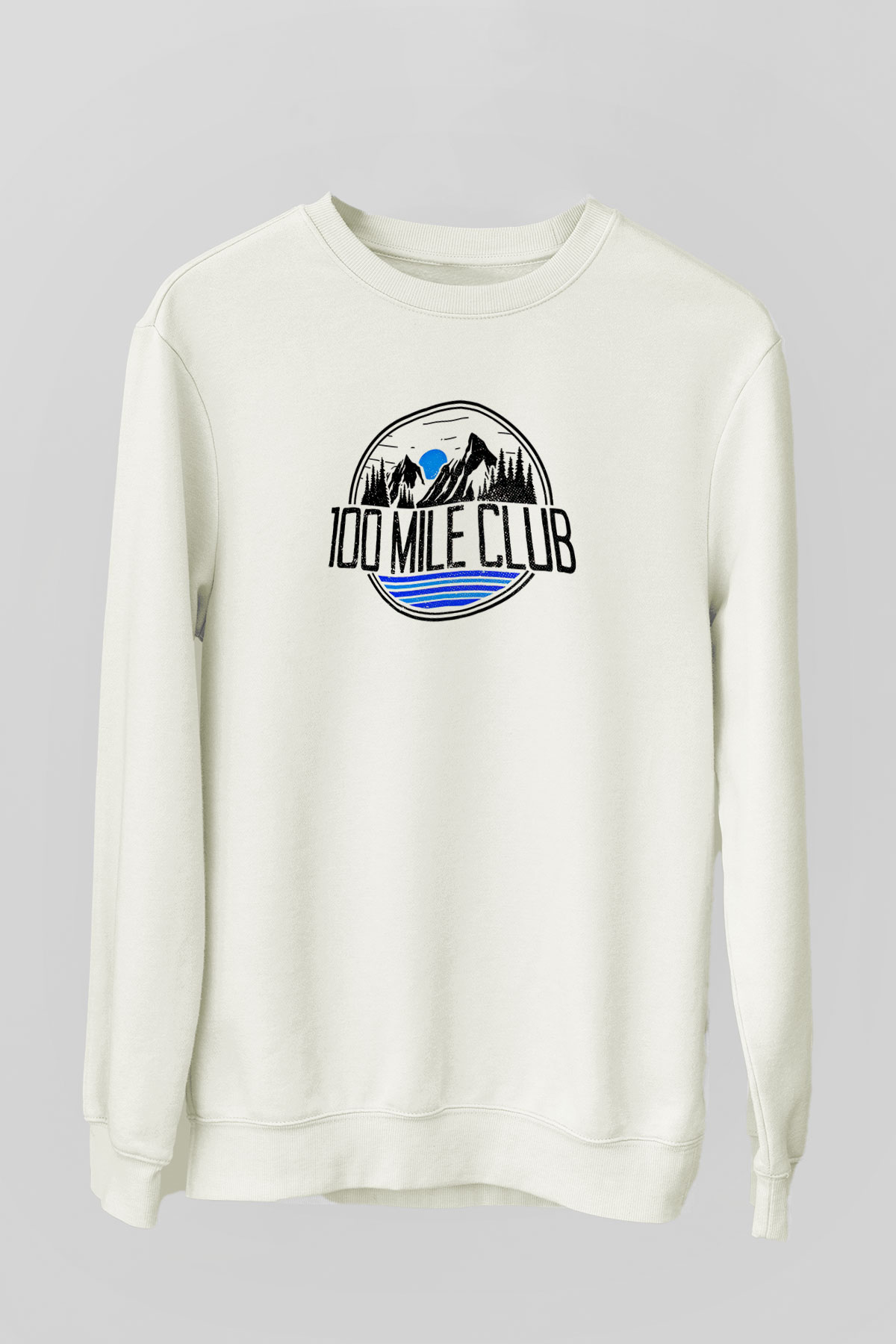 Koşu Baskılı Unisex Ekru Sweatshirt