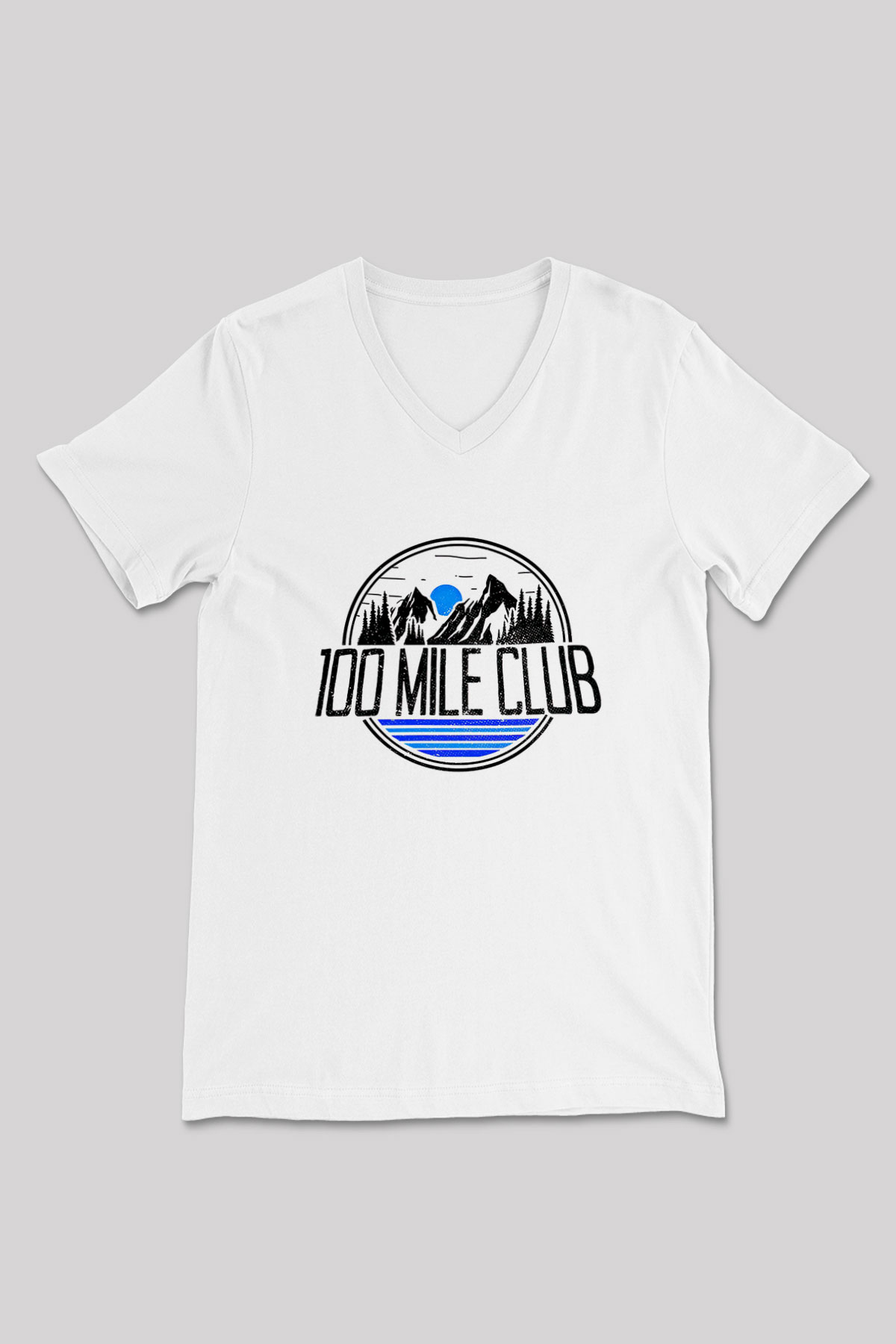 Koşu Baskılı Unisex V Yaka Tişört - Tshirt