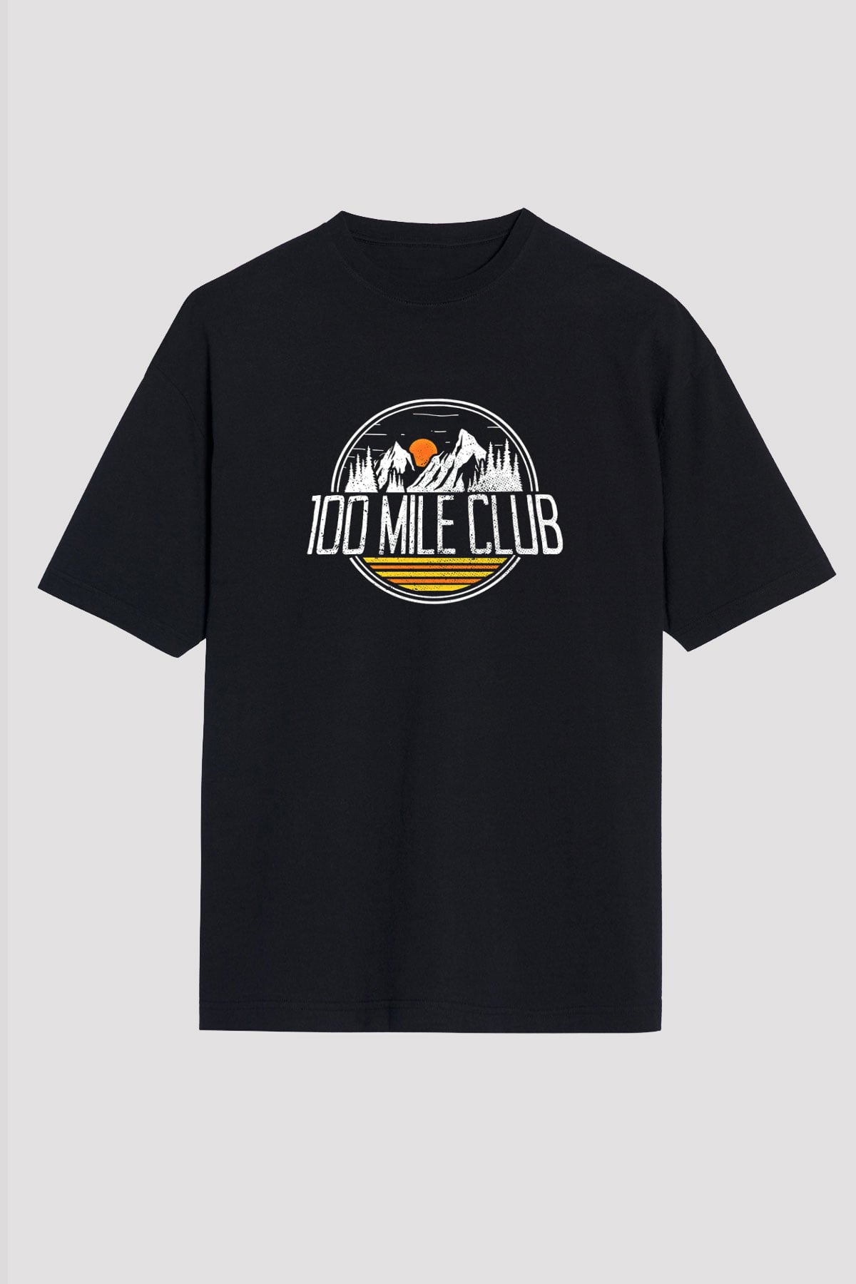 Koşu - Running Baskılı Unisex Siyah Oversize Tişört