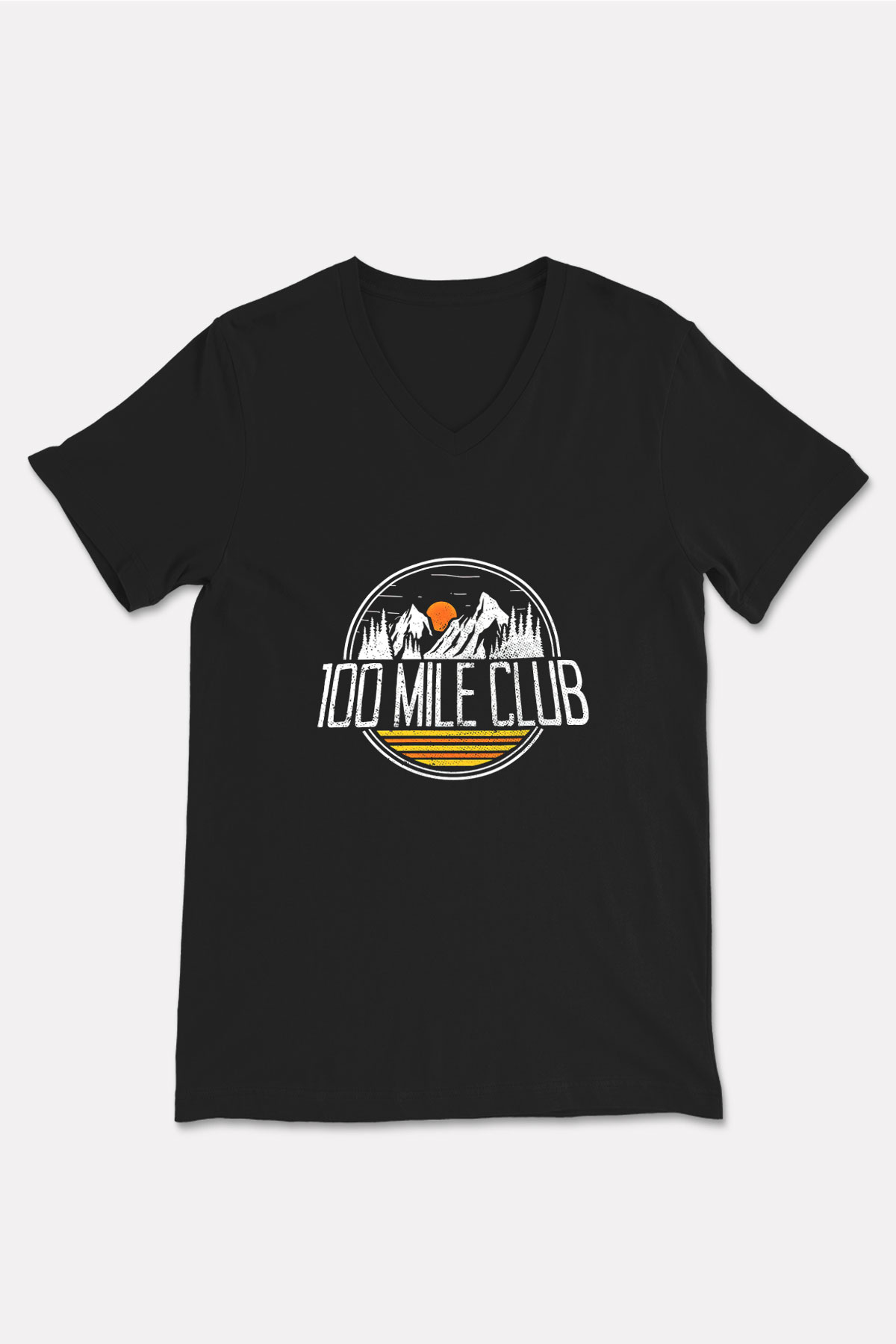 Koşu - Running Baskılı Unisex Siyah V Yaka Tişört