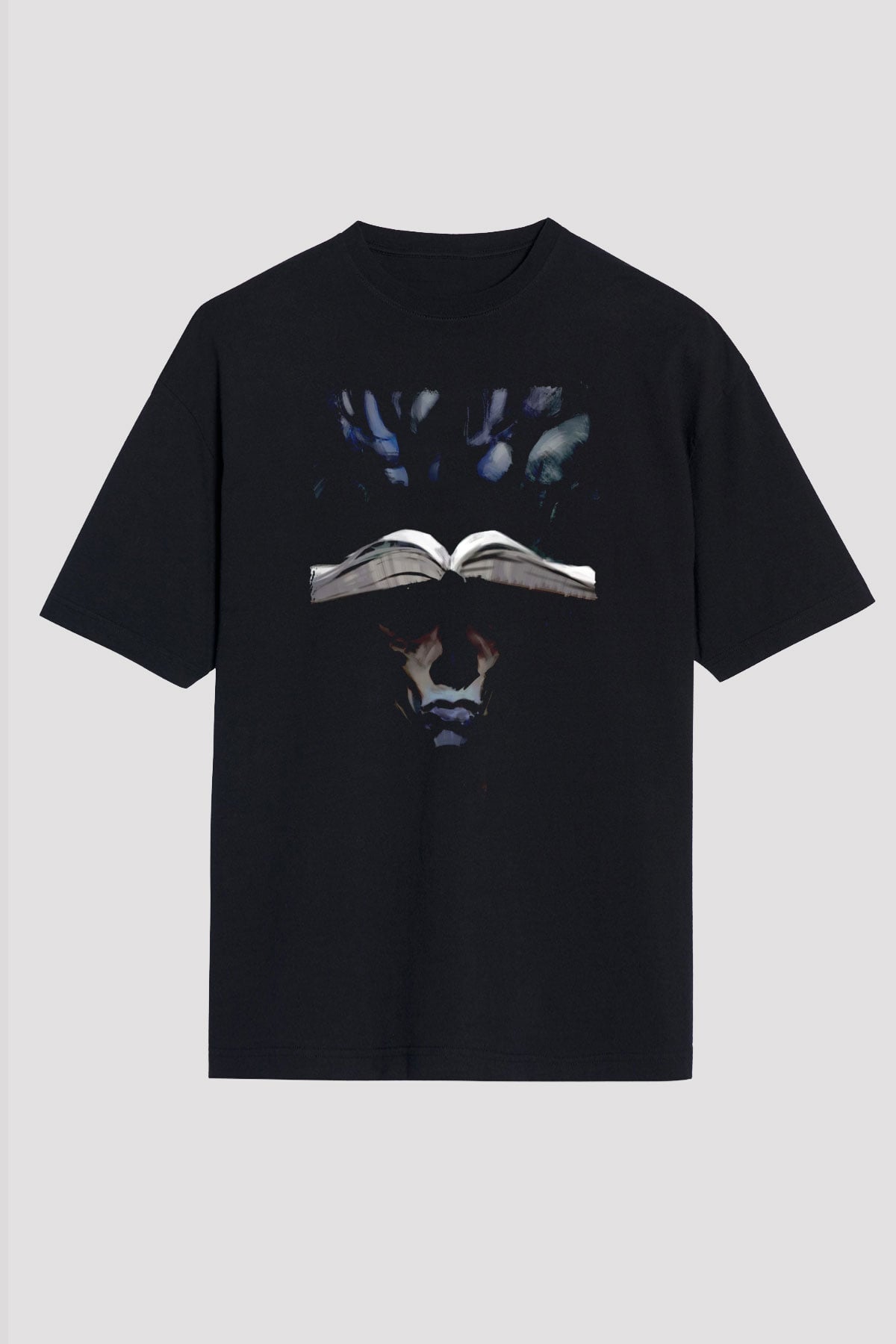 Kreatif Tasarım Baskılı Unisex Siyah Tİşört