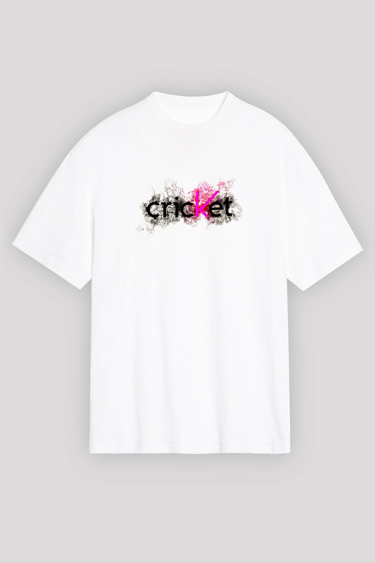 Kriket Baskılı Unisex Beyaz Oversize Tişört - Tshirt