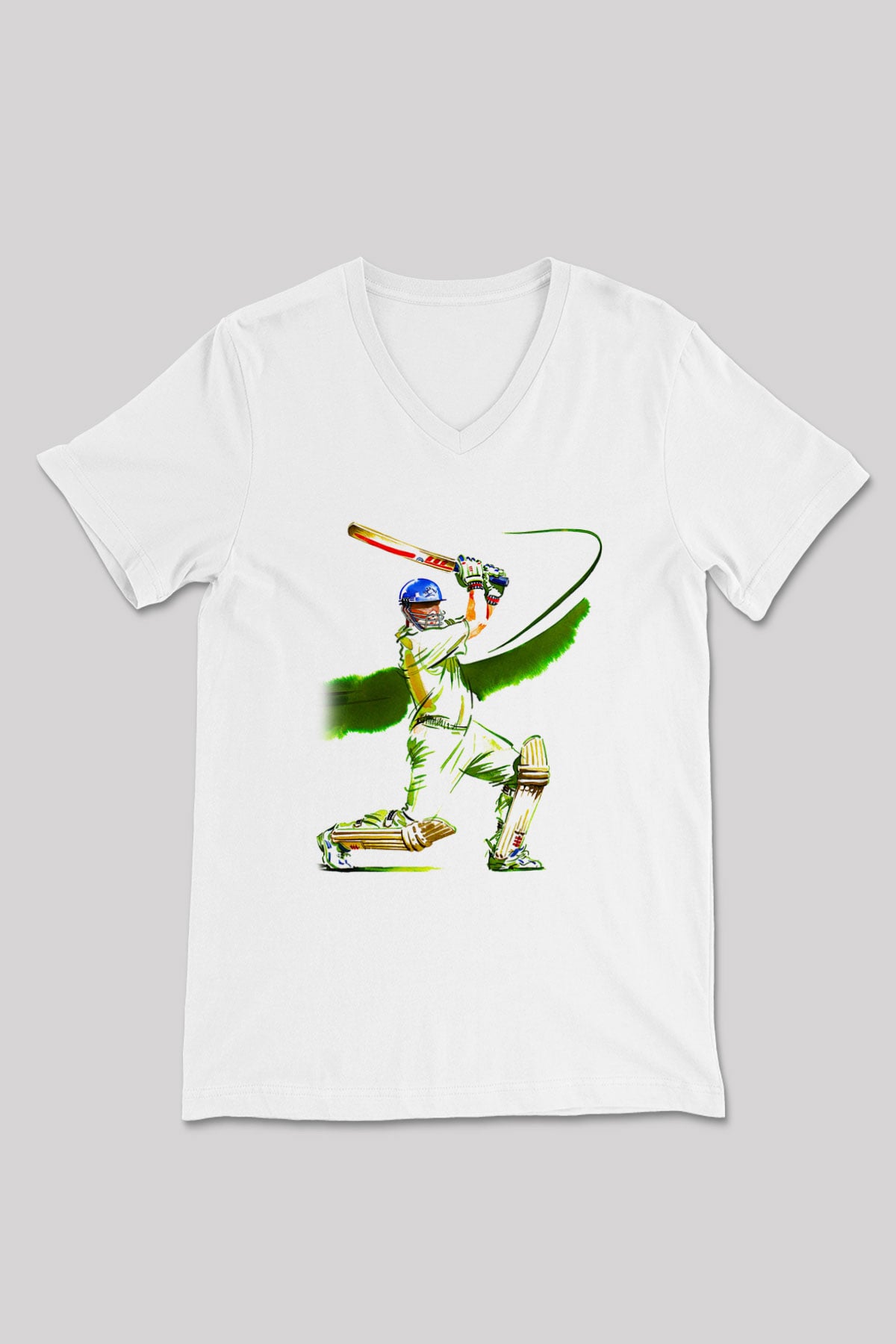 Kriket Baskılı Unisex V Yaka Tişört - Tshirt