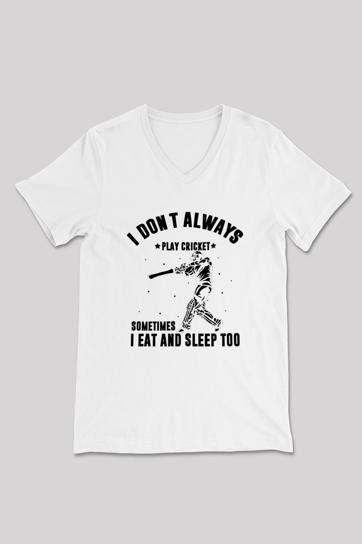 Kriket Baskılı Unisex V Yaka Tişört - Tshirt