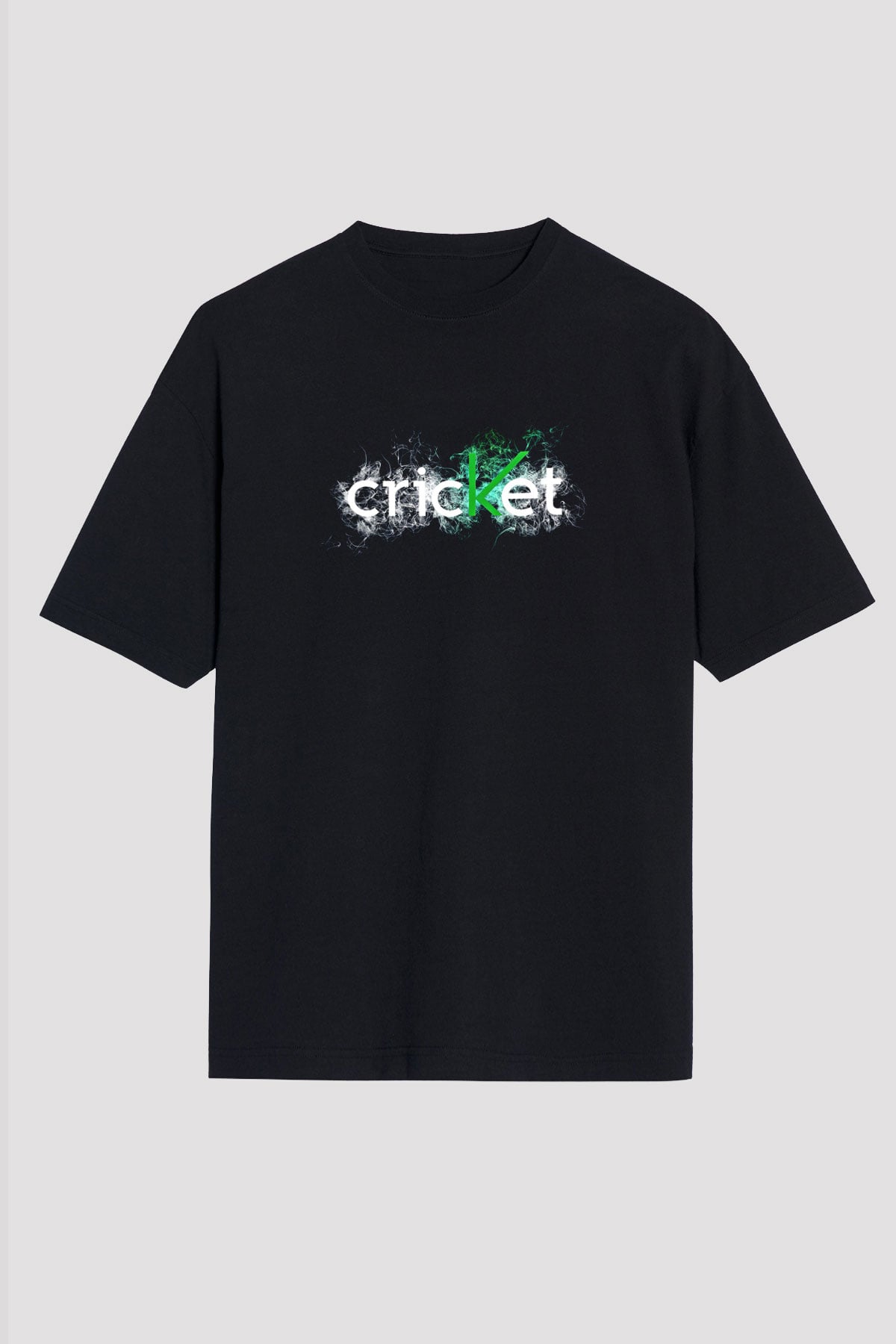 Kriket - Cricket Baskılı Unisex Siyah Oversize Tişört