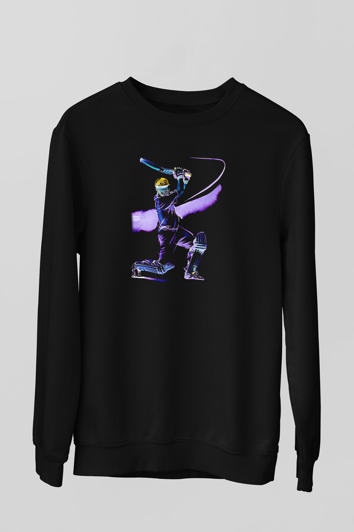 Kriket - Cricket Baskılı Unisex Siyah Sweatshirt