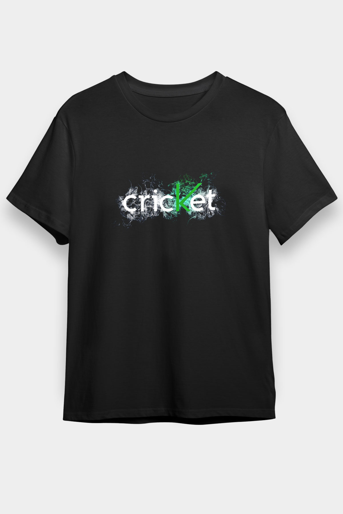 Kriket - Cricket Baskılı Unisex Siyah Tişört - Tshirt