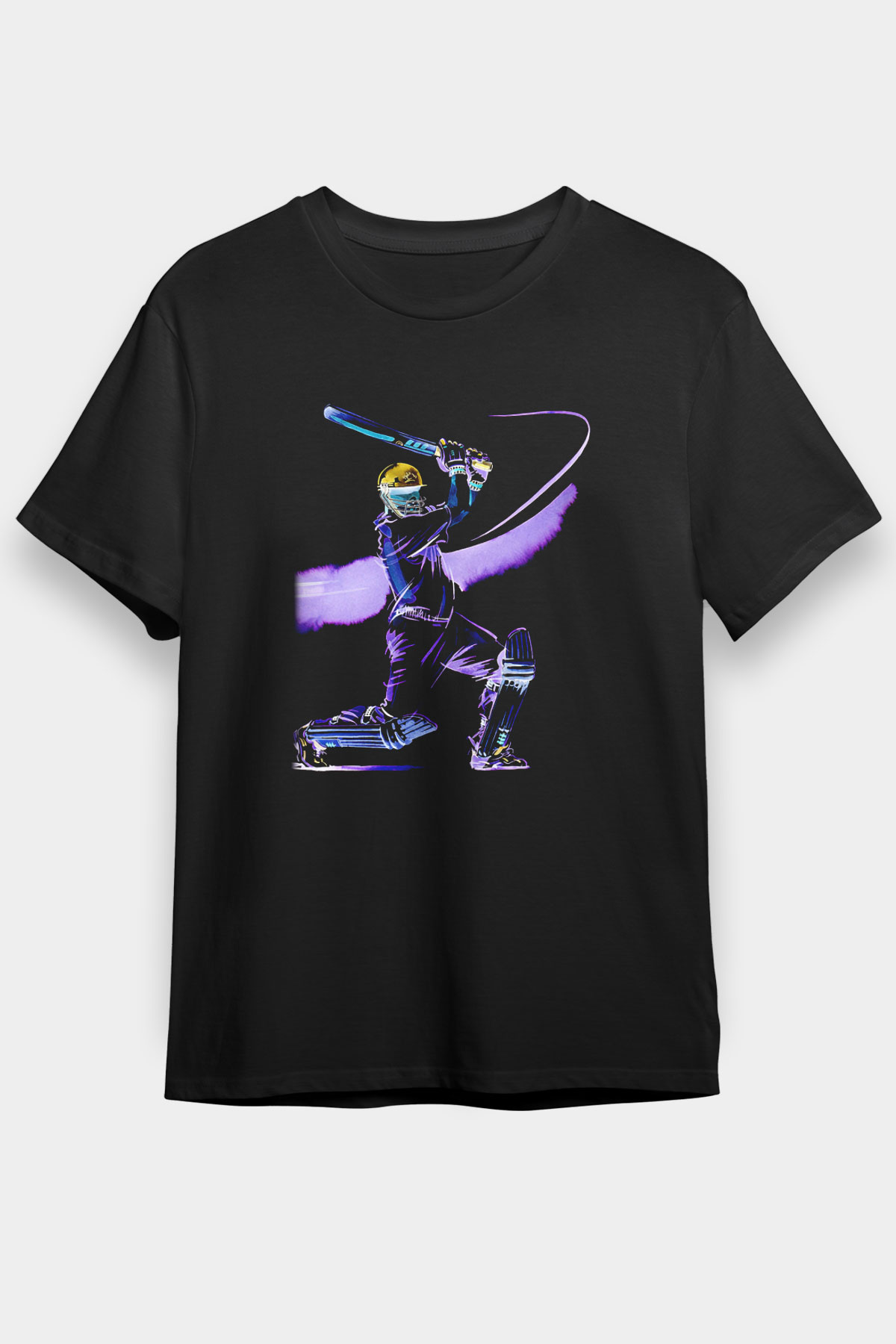 Kriket - Cricket Baskılı Unisex Siyah Tişört - Tshirt