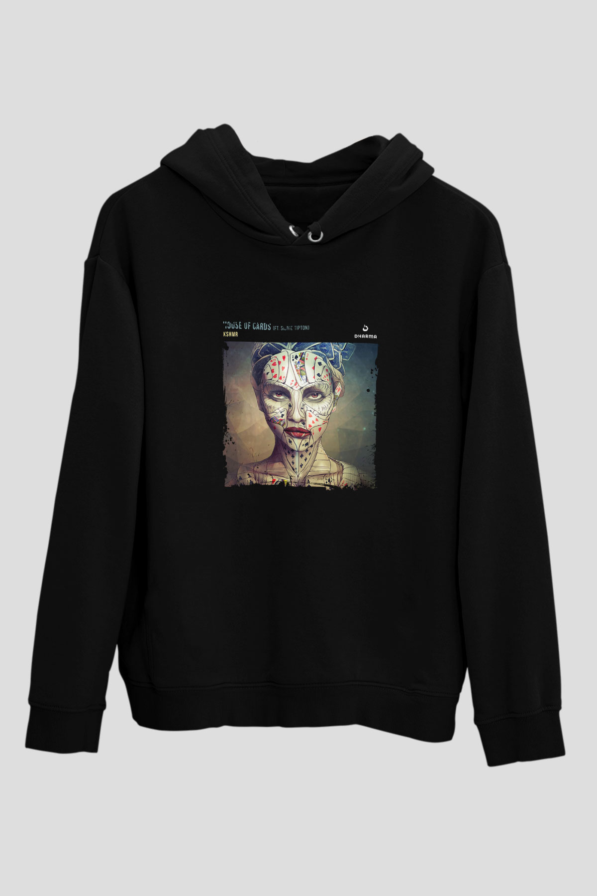 KSHMR Baskılı Unisex Siyah Hoodie