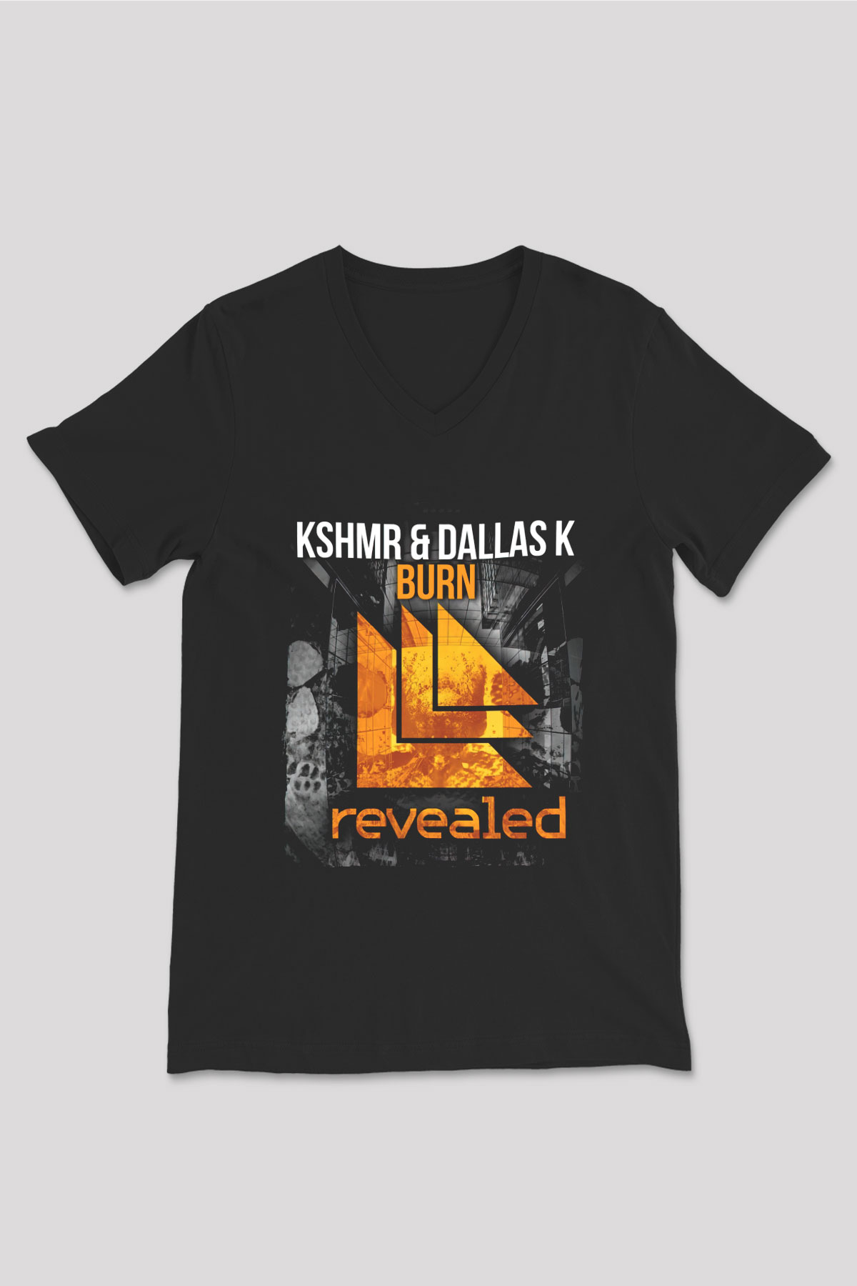 KSHMR Siyah Unisex V Yaka Tişört