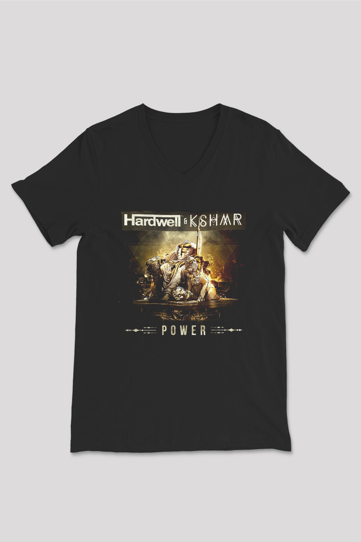 KSHMR Siyah Unisex V Yaka Tişört