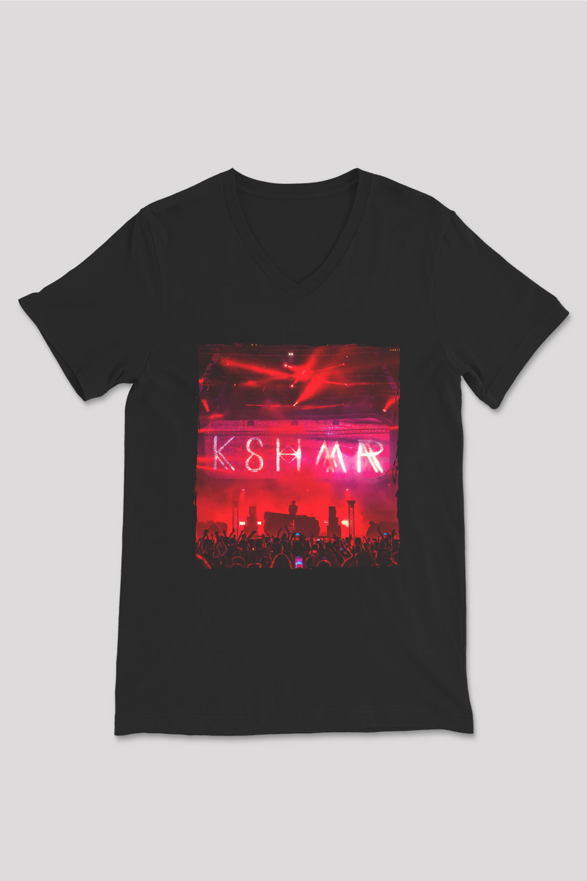 KSHMR Siyah Unisex V Yaka Tişört