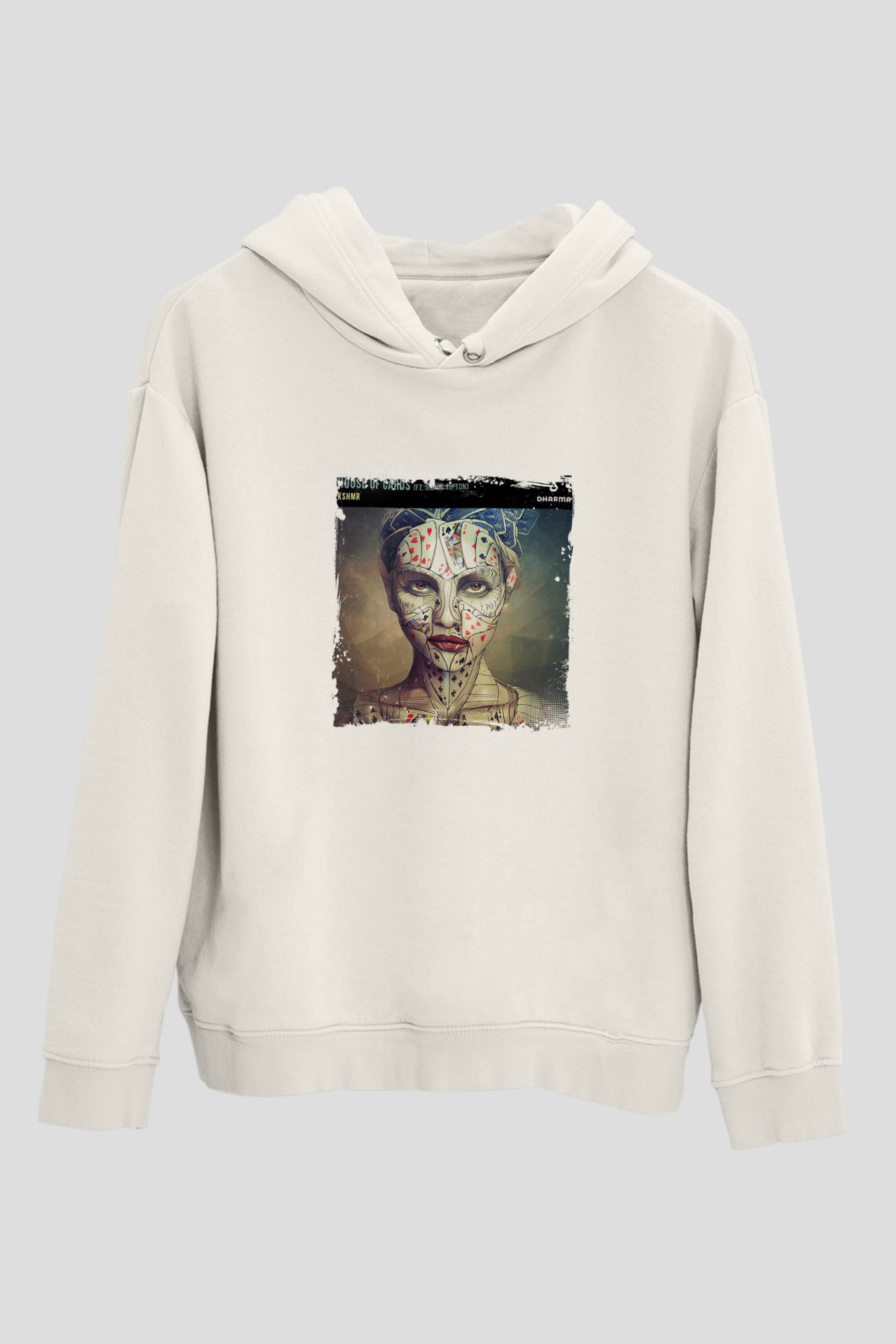 KSHMRBaskılı Beyaz Hoodie
