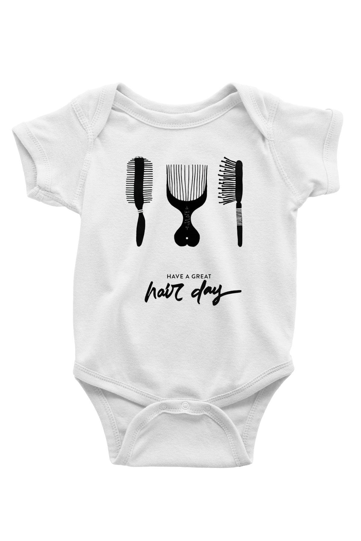 Kuaför Baskılı Beyaz Unisex Bebek Body - Zıbın