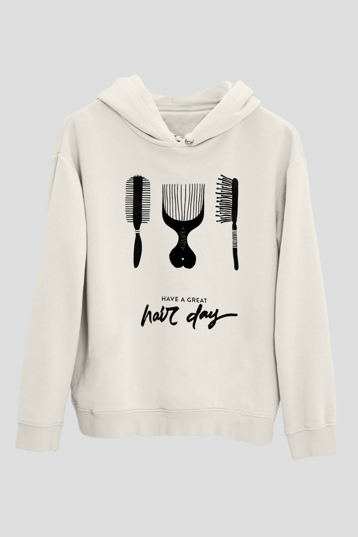Kuaför Beyaz Unisex Kapşonlu Sweatshirt
