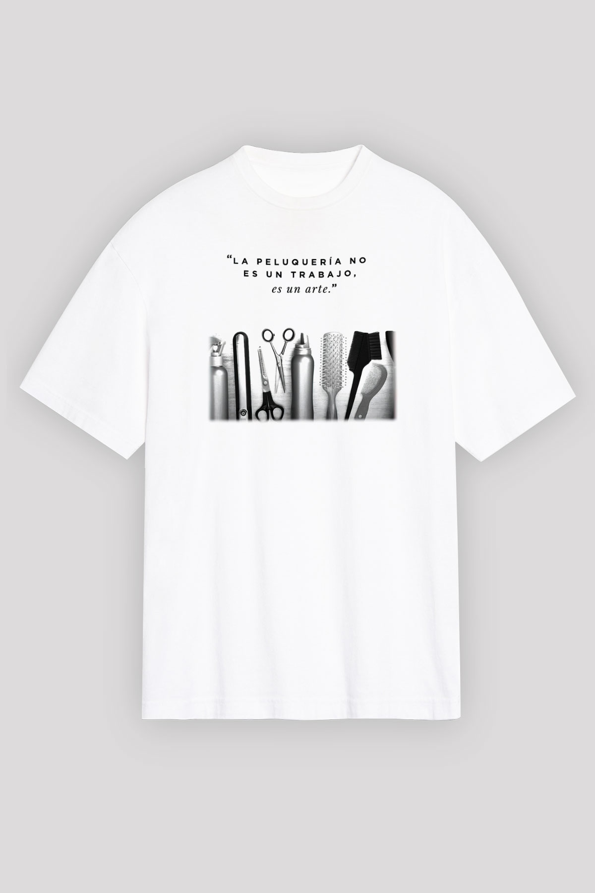 Kuaför Beyaz Unisex Oversize Tişört T-Shirt