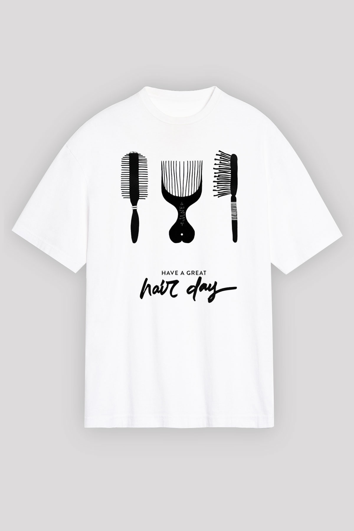 Kuaför Beyaz Unisex Oversize Tişört T-Shirt