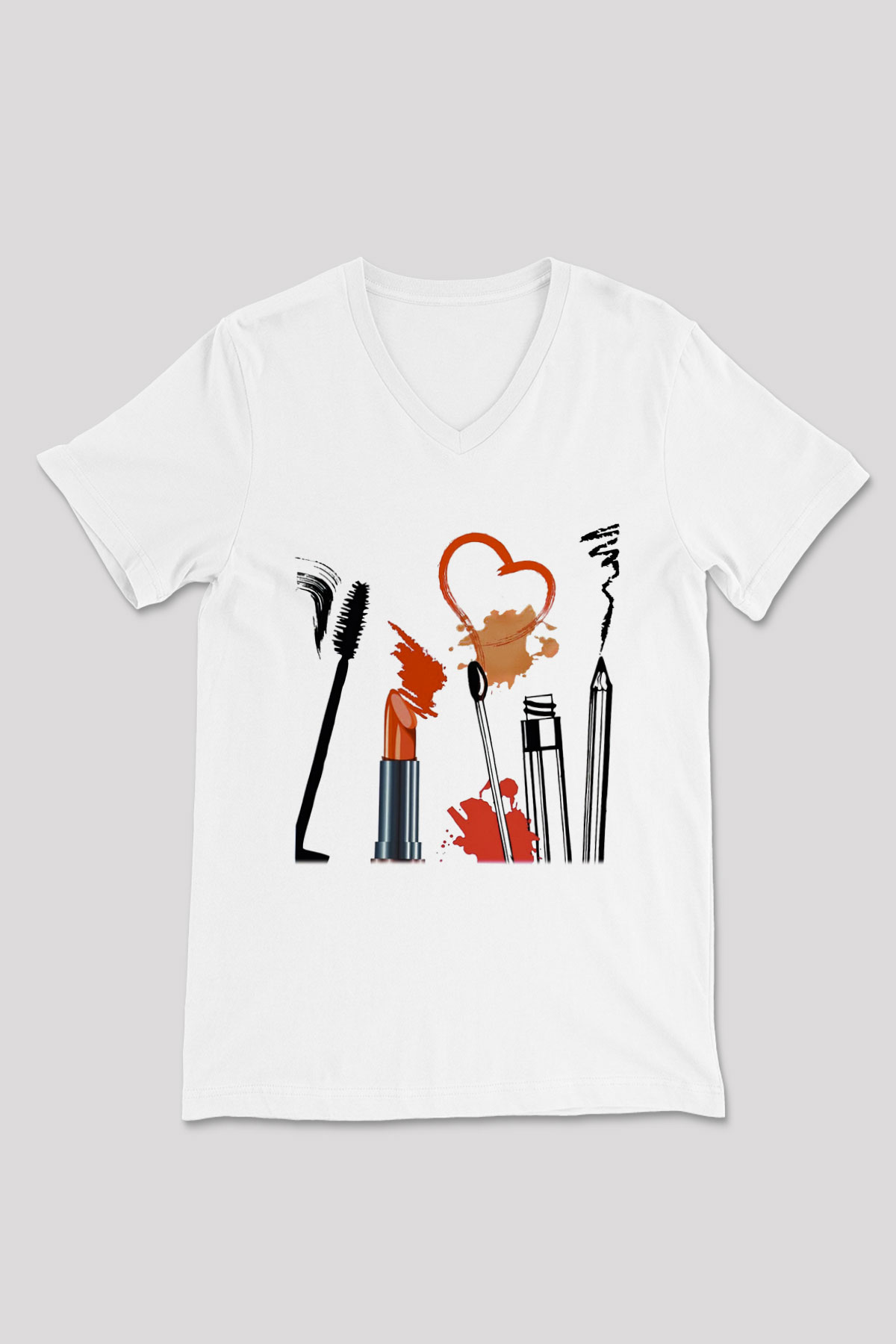 Kuaför Beyaz Unisex V Yaka Tişört T-Shirt
