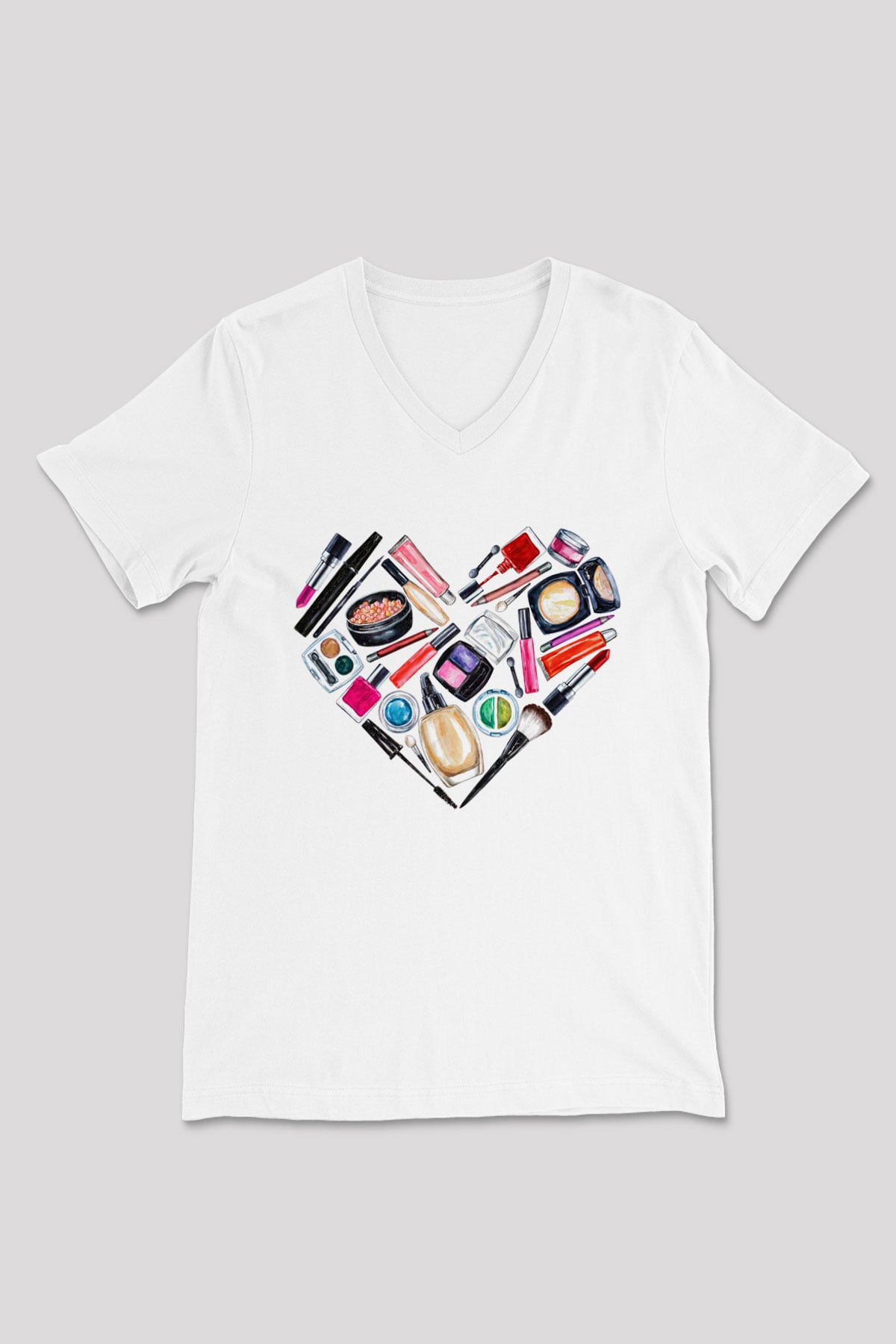 Kuaför Beyaz Unisex V Yaka Tişört T-Shirt