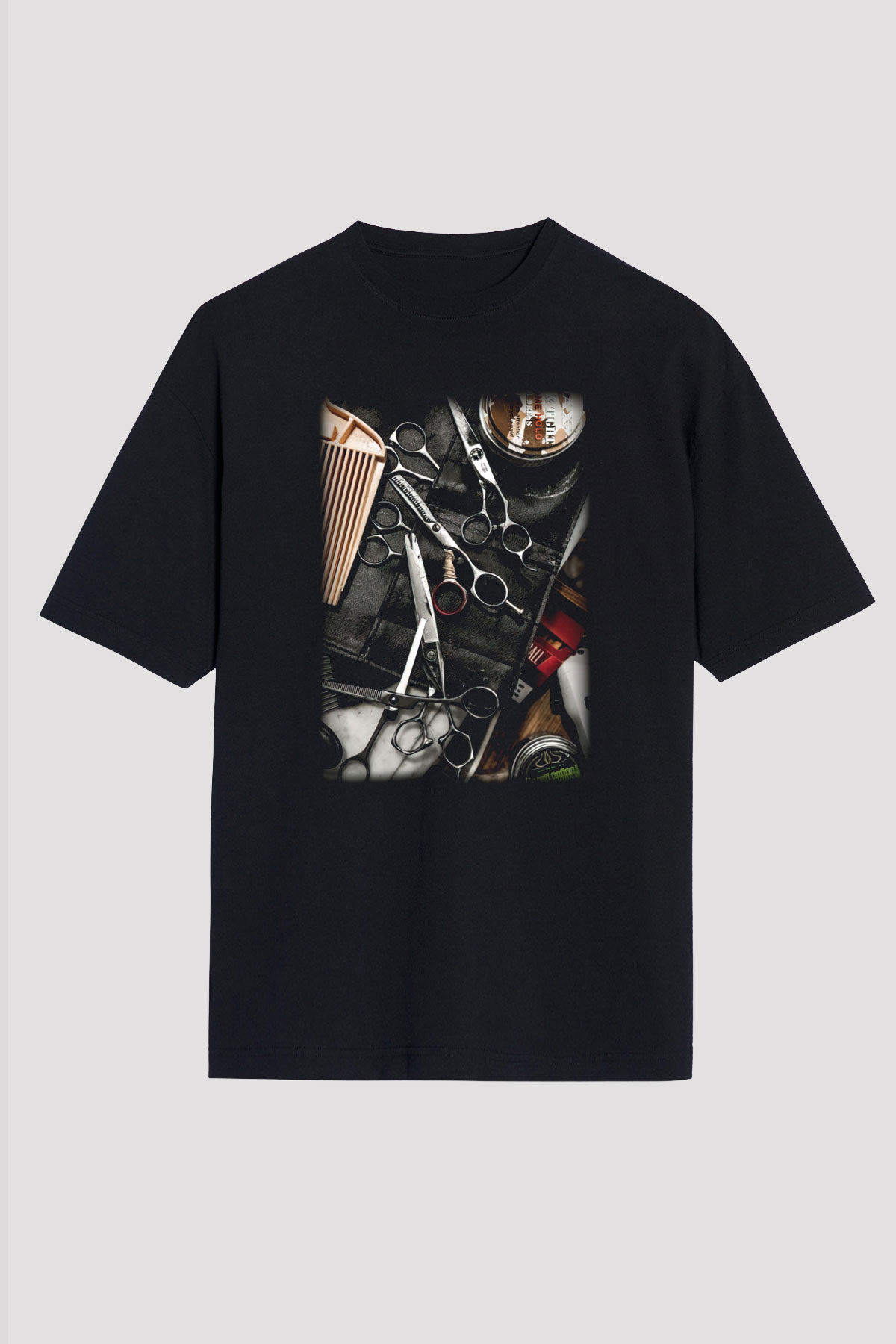Kuaför Siyah Unisex Oversize Tişört T-Shirt