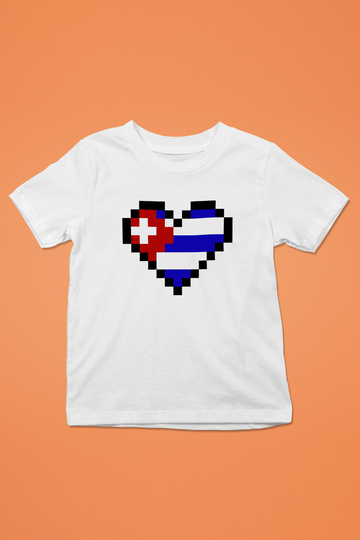 Küba Baskılı Beyaz Unisex Çocuk Tişört