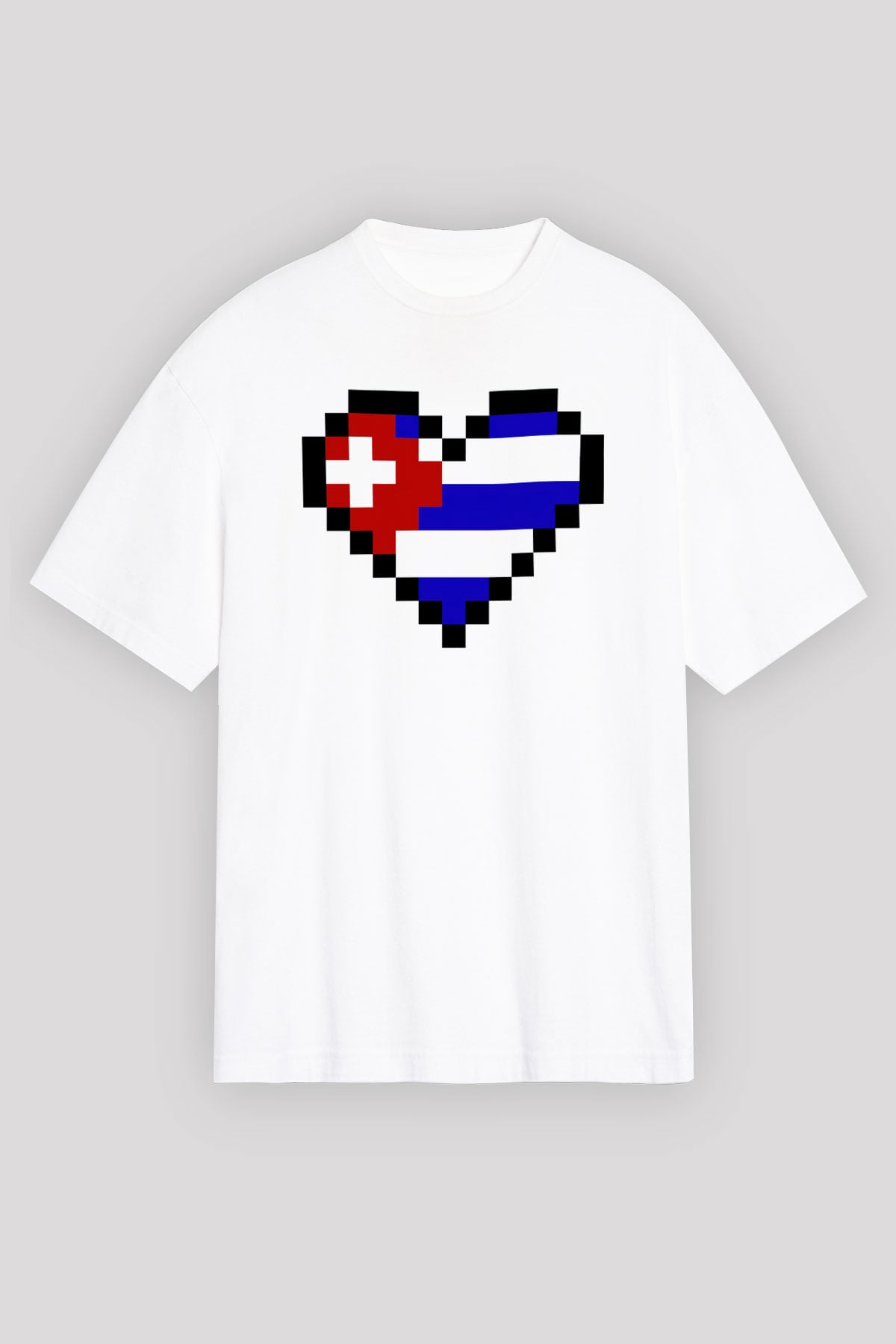 Küba Beyaz Unisex Oversize Tişört T-Shirt