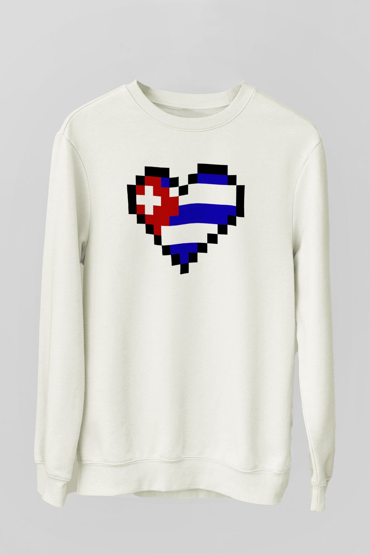 Küba Beyaz Unisex Sweatshirt