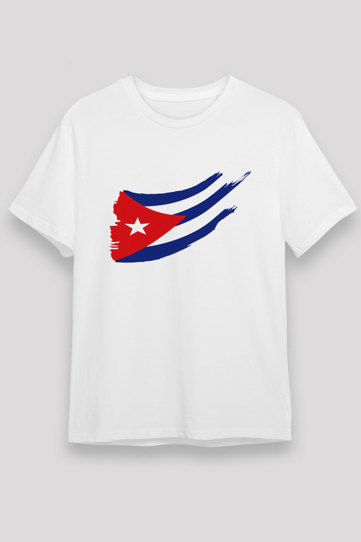 Küba Beyaz Unisex Tişört T-Shirt - TişörtFabrikası
