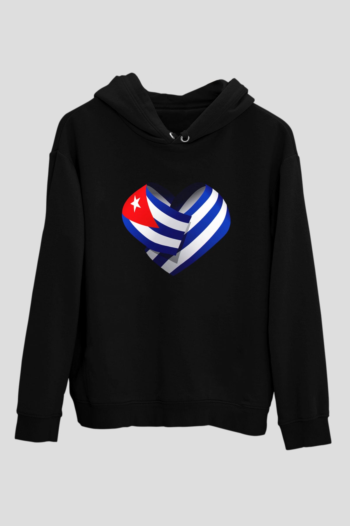 Küba Siyah Unisex Hoodie