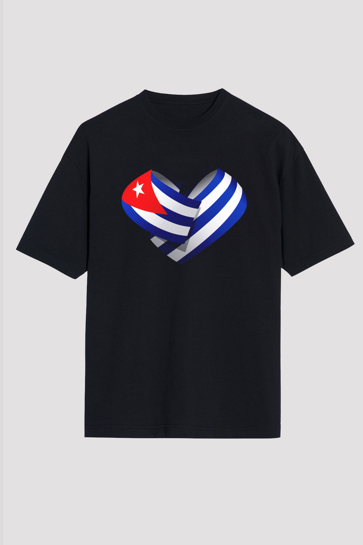 Küba Siyah Unisex Oversize Tişört T-Shirt